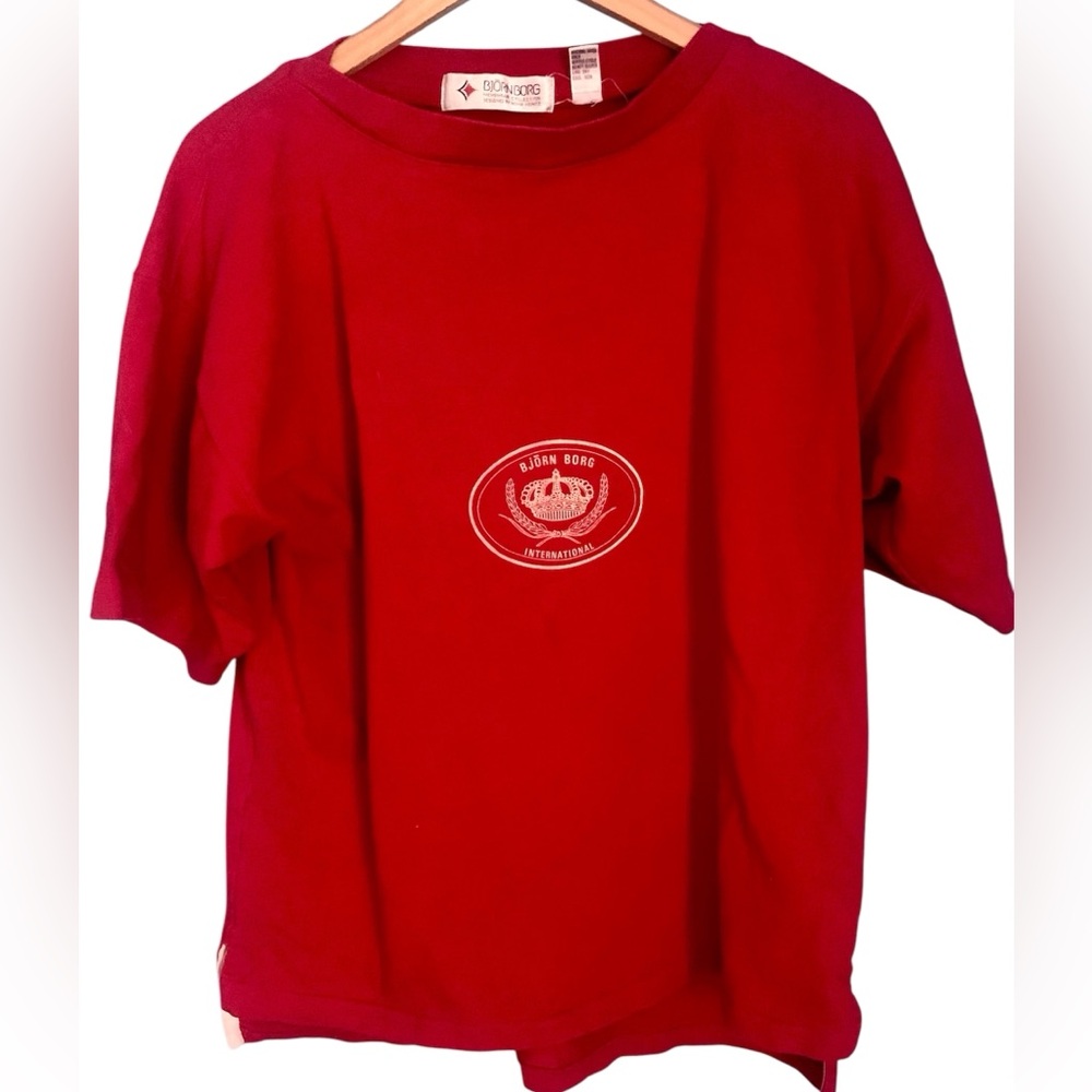 Vintage 80's 90's Bjorn Borg Collection by Rohdi Heintz Red T-Shirt Heavy L